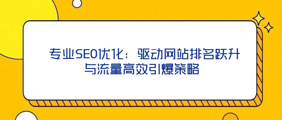 專業(yè)SEO優(yōu)化:驅(qū)動網(wǎng)站排名躍升與流量高效引爆策略
